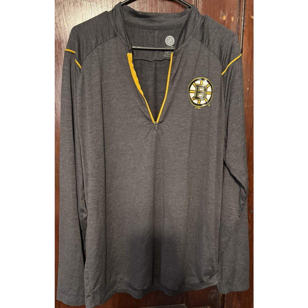Boston Bruins Long Sleeve 1/4 Zip Black Men's Sz L